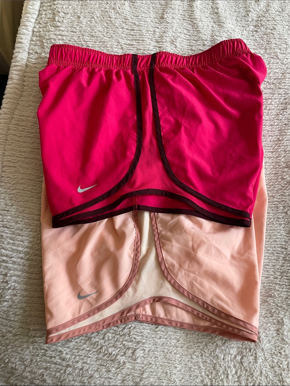 Nike Women's Athletic Shorts - Hot Pink & Peach